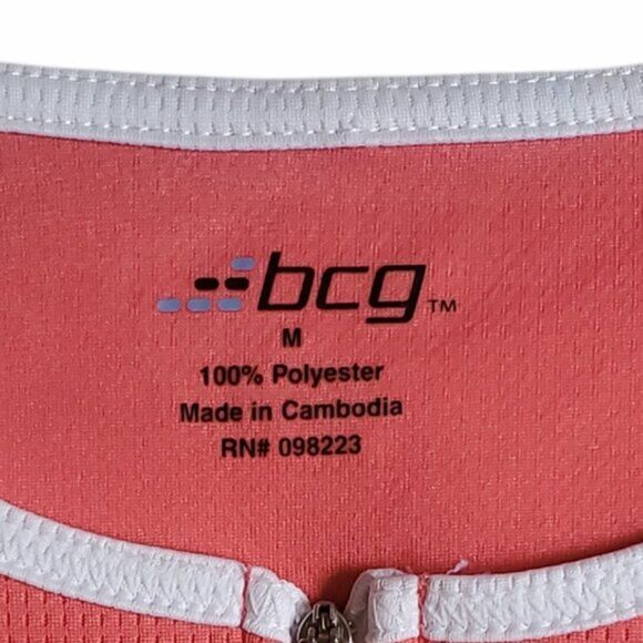 BCG Pink and White Short Sleeve Quarter Zip Athletic T Shirt sz M - Picture 11 of 11